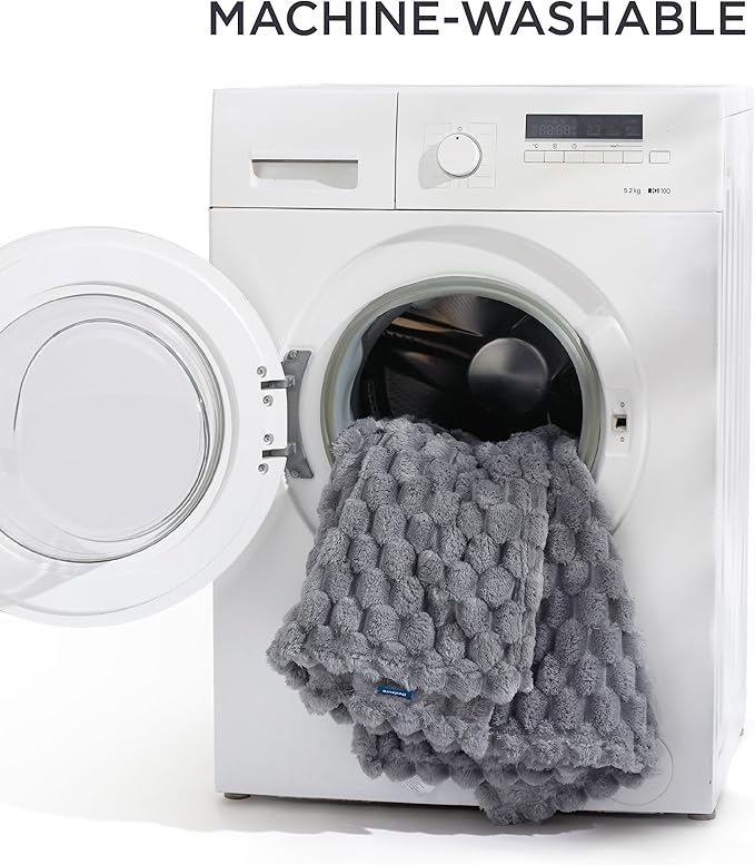 Bedsure Dog Blanket for Small Dogs Washable - Fluffy Fuzzy Puppy Cat Flannel Blanket with Premium 350GSM Coral Fleece Soft for Pet Kitten Doggy, Grey Bobo, 25x35IN