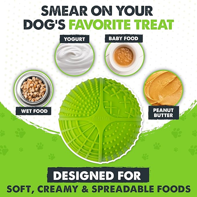 Mighty Paw Interactive Dog Lick Bowl, BPA-Free Silicone, Anxiety Relief, Dishwasher Safe, 2 Modes, 4 Textures, Dental Health