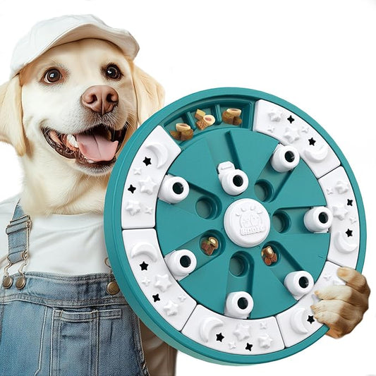 KADTC 2 Levels of Step-by-Step Challenge,Large Size,Beginner to Advanced Dog Puzzle Toys,3 Ways to Play,U.S. Brand & Design Treat Puzzles for Dogs Mental Stimulation Enrichment Food Slow Feeder Toy