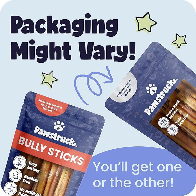 Pawstruck Natural 12” Braided Bully Sticks for Dogs - Tough, Long-Lasting, Rawhide-Free, Low Odor, Healthy Single Ingredient Chew Treat for Aggressive Chewers - 10 Count - Packaging May Vary