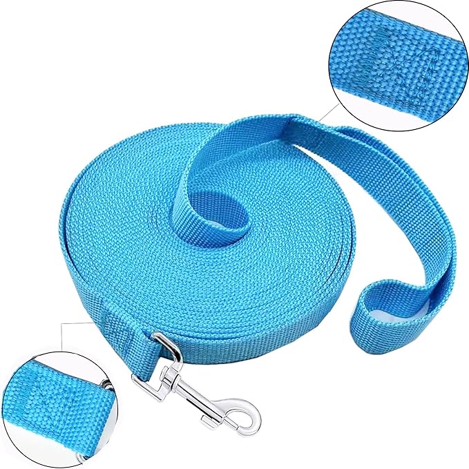 SALO Nylon Training Dog Leash for Small Medium Large Dogs, 3/4 Inch Wide, 20ft 30ft 40ft 50ft Long Leash Dog/Puppy Lead for Obedience Recall Training, Camping, or Backyard