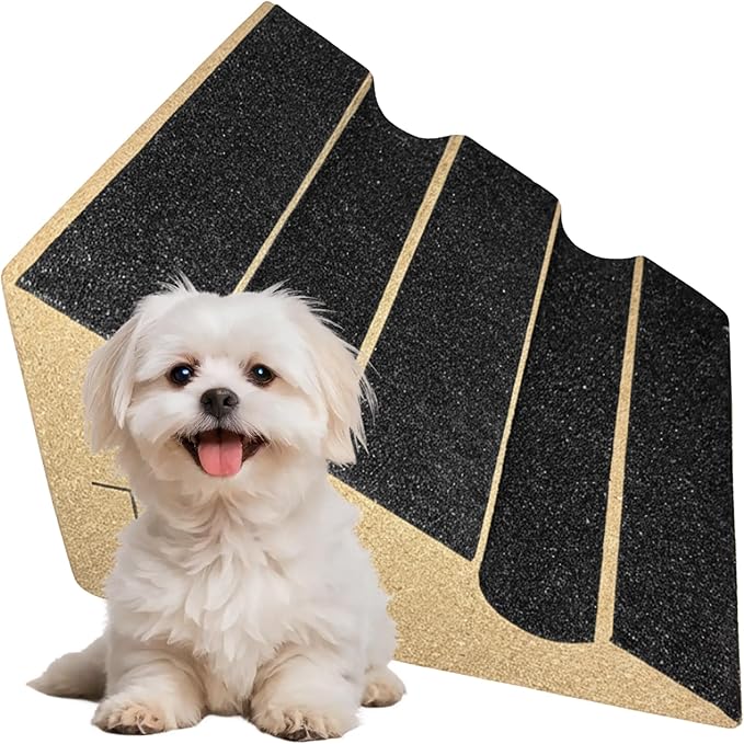 Original StairWedge??- New Enhanced Tread Grip! Ramp for Small Dogs Breeds - Fits Standard Staircase - Wedge Shape Stair Ramp for Dogs and Pets - Multi-Patent Pending (1single)