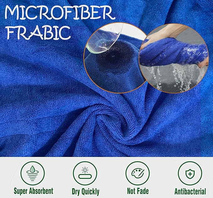 Dog Drying Coat - Fast Drying Dog Towel Robe - Microfiber Super Absorbent Pet Bathrobe, Adjustable Collar & Belly Strap Fast Drying Coat Pet Dog Cat Bath Robe Towel