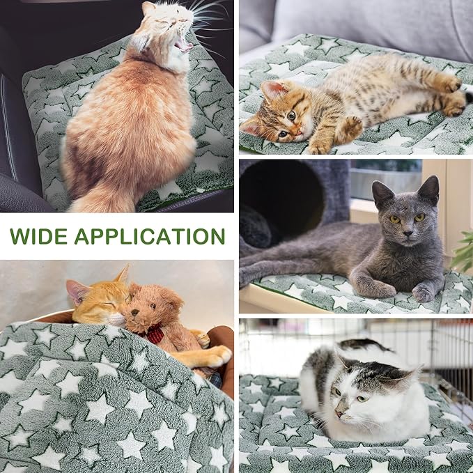 VitalCozy 4 Pcs Winter Dog Crate Pads, Ultra Soft Warm Washable Dog Cat Bed Mat for Pet Crate Comfortable Replaceable Reversible Kennel Pad for Small, Medium, Large Dogs(18 x 24 x 1.6 Inch,Green)