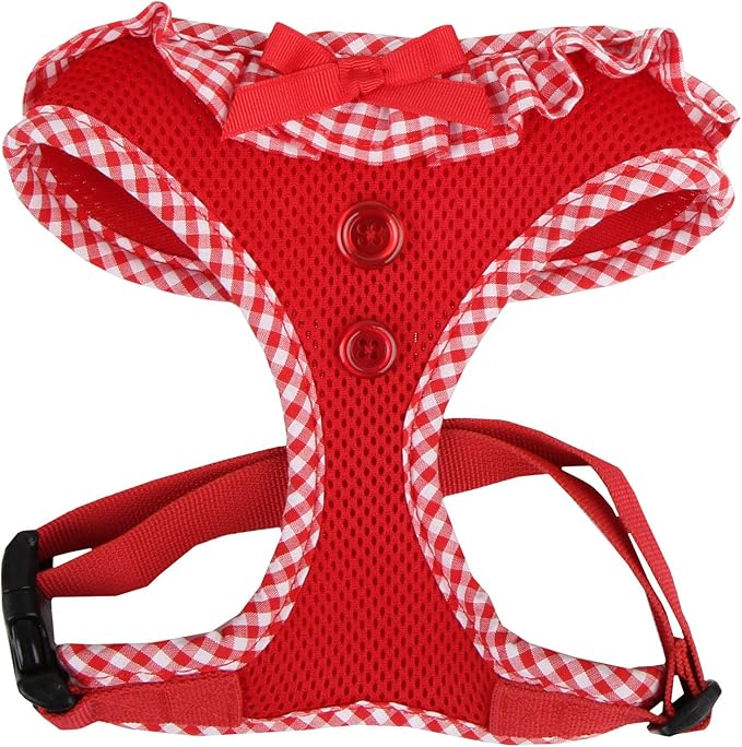 Authentic Puppia Vivien Harness, Red, Medium