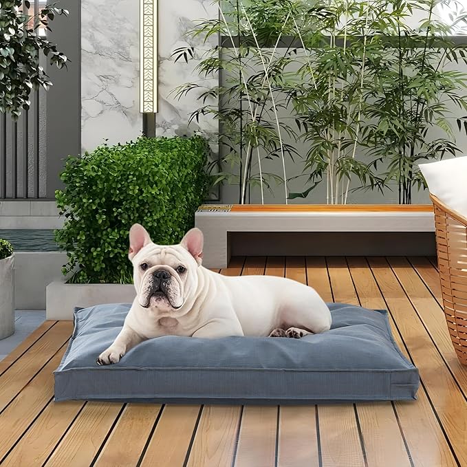 Dog Bed Covers Replacement Washable, Waterproof Dog Bed Cover with Zipper, 30Lx20Wx3H inch Durable Oxford Pet Bed Cover for Outdoor/Indoor Use, Cover Only, Blue-Gray
