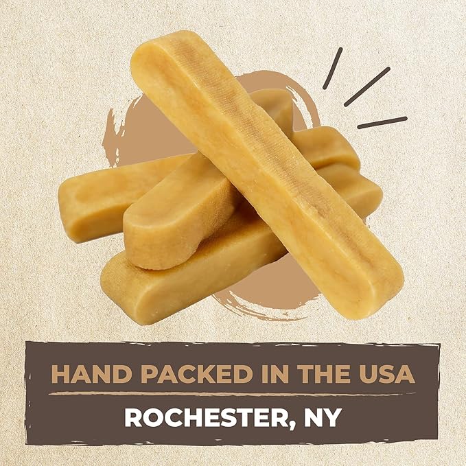 Mighty Paw Yak Cheese Dog Chews – All-Natural Long Lasting Hard Chew for Aggressive Chewers – High Protein, Odor-Free Dog Treat – 3 Ingredient Natural Yak Chews for Large Dogs – (4 Pack)