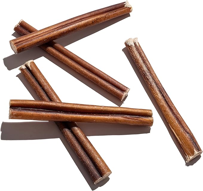 Jack&Pup 6" Bully Sticks for Dogs | Premium Odor Free Bully Sticks for Large Dogs | All Natural Beef Pizzle Sticks (6 Inch Standard, 12 Pack)