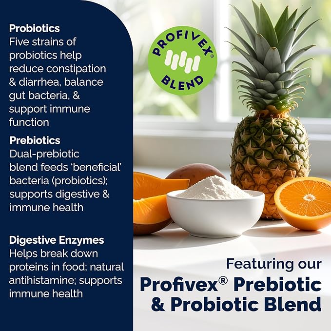 Vetnique Glandex Daily Probiotics for Dogs with Prebiotics to Support Gut Health with Fiber and Digestive Enzymes, Probiotic Chews or Powders (4.25oz Powder, Pork Powder)