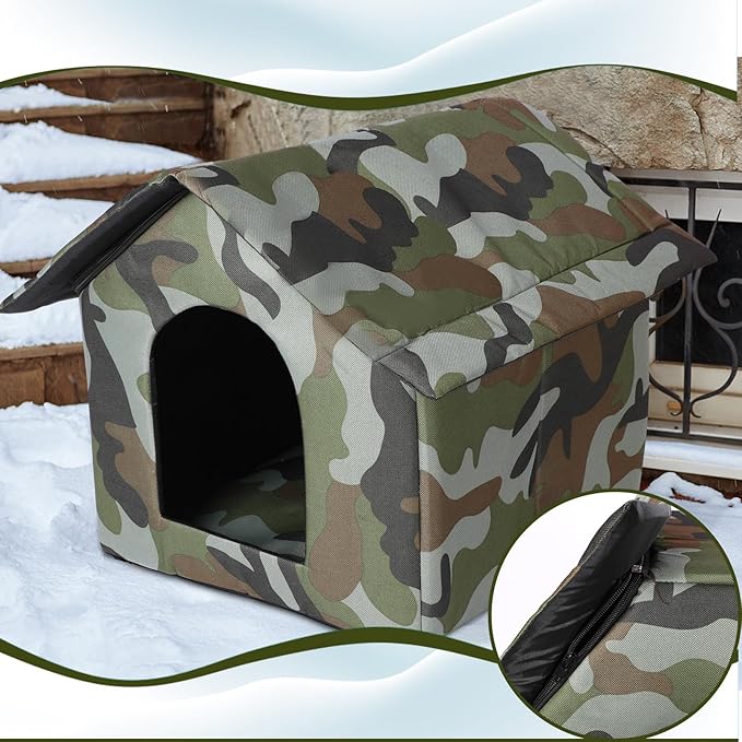 Weysat 4 Pcs Outdoor Cat House Weatherproof Stray Cat Shelter Waterproof Feral Cat Houses for Outdoor Cats Insulated Foldable Warm Cat Bed Tent Kennel for Winter Cat Supplies, Easy to Assemble