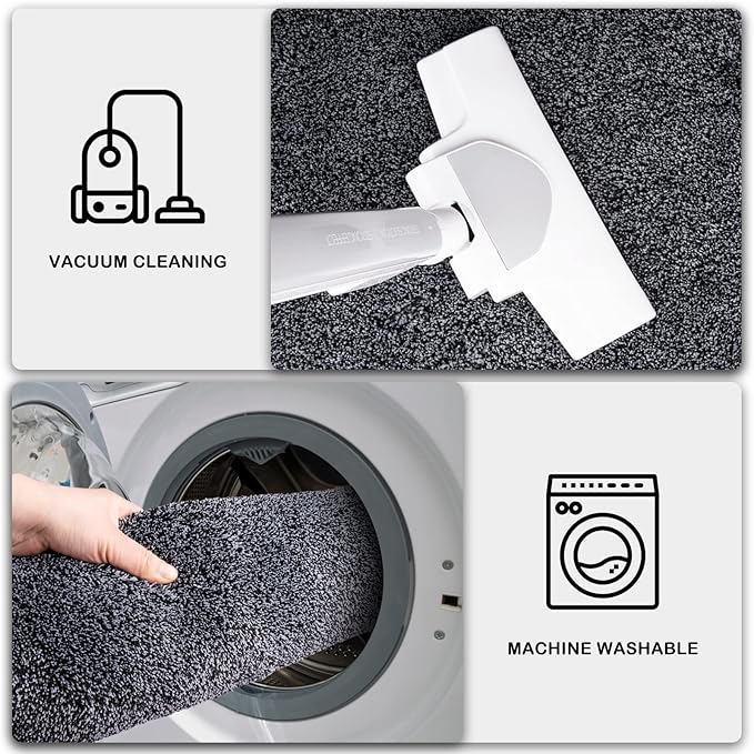 PURRUGS Dirt Trapping Door Mat 24" x 35.5", Non-Slip Machine Washable Entryway Rug, Dog Doormat, Indoor Front Door Mat, Super Absorbent Entry Rug for Muddy Shoes & Paws, Bluish Grey-Black
