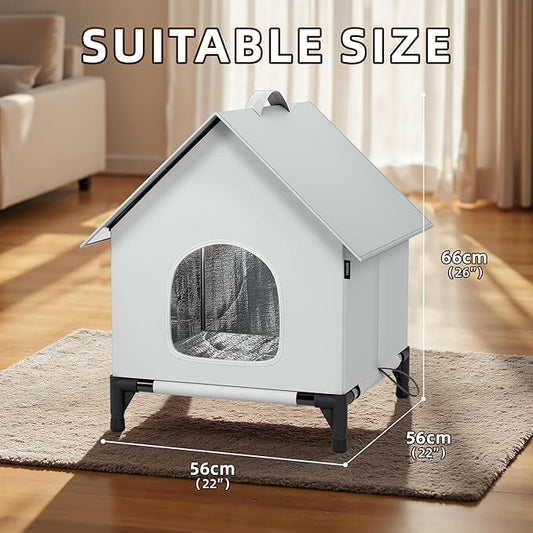 Cat House for Outside&Indoor,Easy to Put Together, Selfwarming Cat Shelter for Winter,Insulated and Weatherproof,Large Cave Bed for Garden(22 x 22 x 26 inch,XL,Normal)