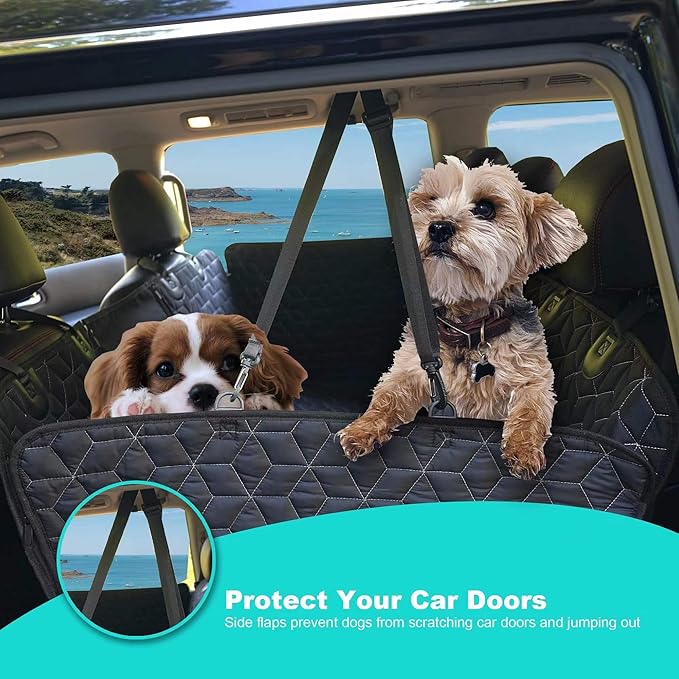 Dog Car Seat Cover for Large SUV, 100% Waterproof Dog Seat Cover for Back Seat for SUV, 600D Heavy Duty Pet Hammock for Car, Non Slip Car Seat Protector for Pet for Tahoe/Yukon/Suburban