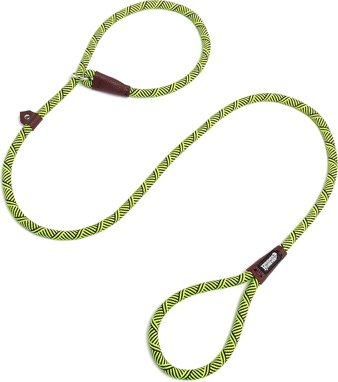 Friends Forever Extremely Durable Dog Rope Leash, Premium Quality Training Slip Lead, Reflective, Thick Heavy Duty, Sturdy, No Pull, Comfortable For The Strong Large Medium Small Pets 6 feet, Green