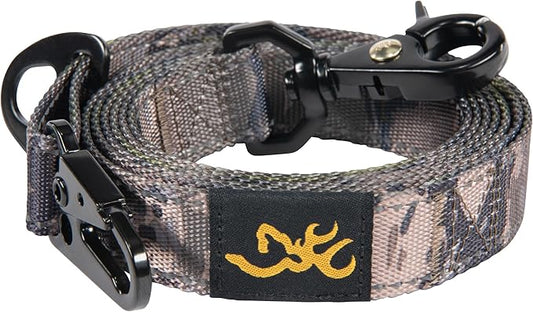 Browning Dog Leashes, Durable, Classic Webbing Pet Leash with Reflective Stitching, Ovix Camo, One Size