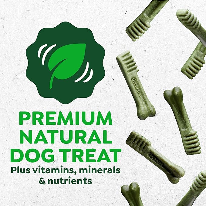 Greenies Veterinarian-Recommended Adult Natural Dental Dog Treats Large Size, Dog Dental Chews, Original Flavor, 12 oz. Pack, 8 Count