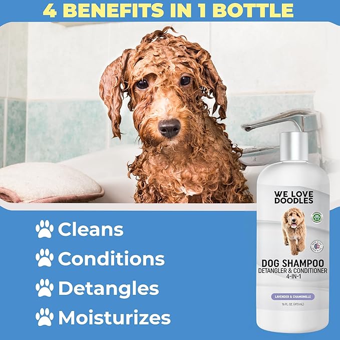 We Love Doodles Pin Brush & Dog Shampoo - Dog Grooming Kit - Remove Mats, Knots, And Tangles