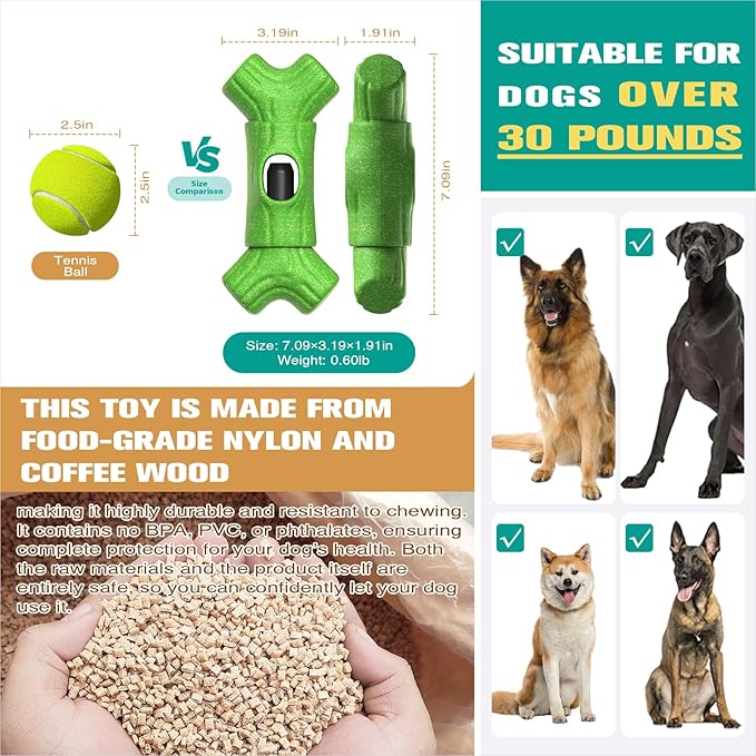 KADTC 2 in 1 Extra-Large Size Durable Dog Bully Stick Holder and Indestructible Bone Chew Toy for Medium/Large Aggressive Chewers Breed Dogs