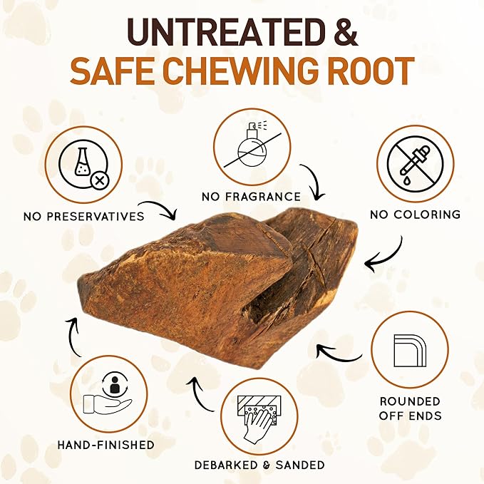 Wildfang® Briar Wood Chewing Root, XL - Splinter Free Wood Dog Chew Toys for Aggressive Chewer, Odorless Natural Teething Toys Dogs Dental Health, Healthy Gums (for Dogs 99-132 lbs), Pack of 1
