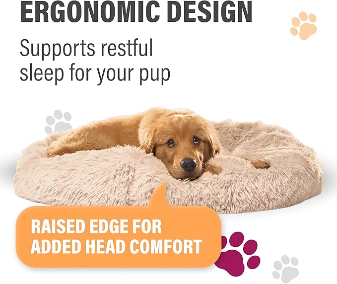 Active Pets Medium Dog Bed, Calming Orthopedic Pet Bedding for Anxiety Relief, Joint Support & Comfort, Washable Dog Furniture, Med 45lbs, Light Grey
