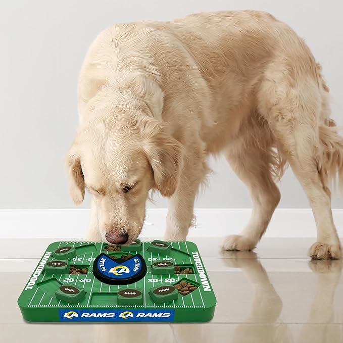 Pets First NFL Los Angeles RAMS Large Puzzle Toy, Dog Puzzle Treat Toy, New Large Size, Interactive Dog Treat Toy, Dog Slow Feeding Toy