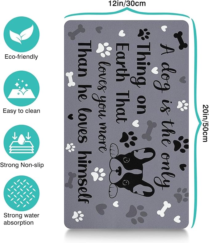 Pet Feeding Mat for Floors Waterproof Dog Mat for Food and Water Absorbent Quick Dry Non Slip mat for Cat Bowls