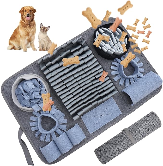 Dog Sniffing Mat, Interactive Dog Puzzle Toy, Stress Relief, Enriches Feeding Games The Sniffing mat Helps Slow Down Eating Speed and Keeps Dogs Busy