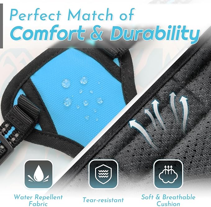Eagloo Small Dog Harness No Pull, Service Vest with Reflective Strips and Control Handle, Adjustable and Comfortable for Walking, No Choke Pet Harness with 2 Metal Rings, Sky Blue, XS