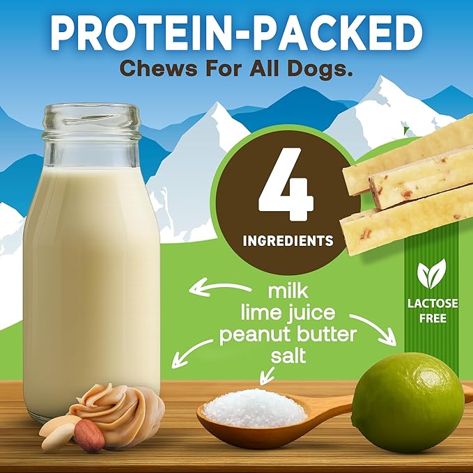 EcoKind Premium Gold Yak Cheese Himalayan Dog Chews, Healthy Dog Treats for Small Dogs, All Natural, High Protein Chew, Peanut Butter, Small - 8 Chews