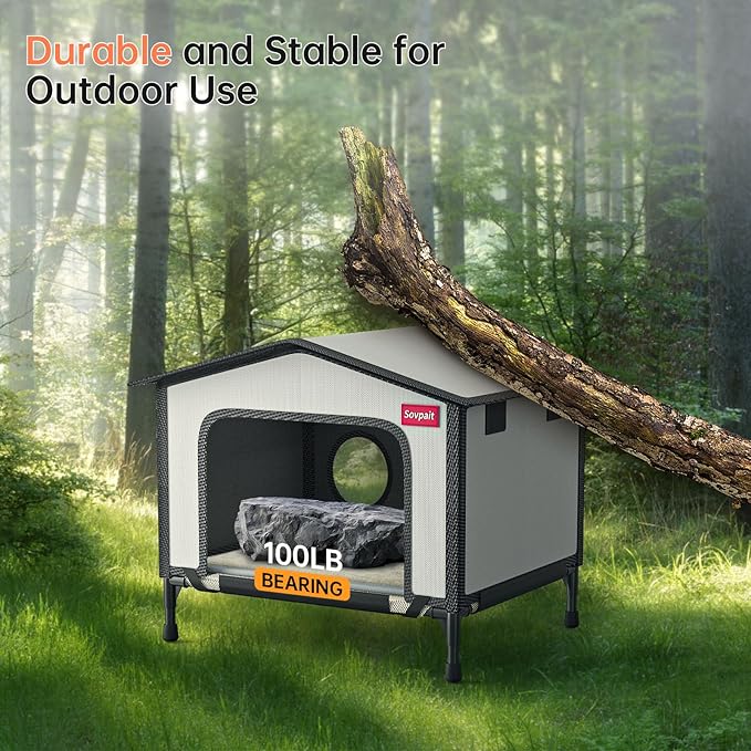 SOVPAI Outdoor cat House, Waterproof cat House for Stray Pets, Suitable for Outdoor/Indoor Cats, Easy to Assemble and Clean, Suitable for Multiple Pets and Large Cats (Red, M 19 * 13 * 14.8