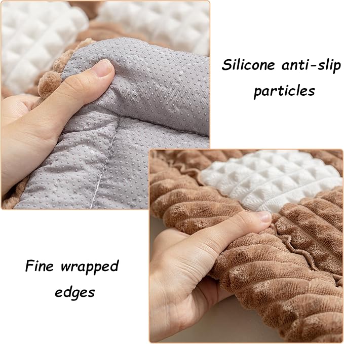 Couch Cover for Dogs Washable, Fuzzy Pet Cover for Sofa, Covers for 3 Cushion Couch Pet-Friendly, Non Slip Dog Bed Mat Dog Blanket (DarkCoffee, 27.6x70.9 inch)