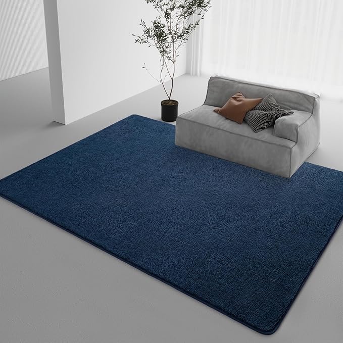 DweIke 5x7 Navy Blue Area Rugs for Bedroom, Super Soft Living Room Rug, Thickened Memory-Foam Throw Carpet, Non-Slip and Washable Carpets for Kids Boys Girls Room Dorm Nursery Home Decor