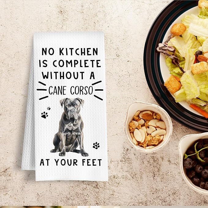 Funny Cane Corso Hand Towels for Kitchen Home Bathroom Decor, A Kitchen is Not Complete Without A Cane Corso Dish Towel, Dog Lovers Gift, 16×24 Inch