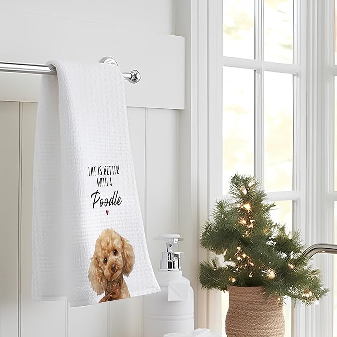 Poodle Gifts Kitchen Towels, 16x24 inch, Poodle Mom & Decorative Hand Towels for Kitchen, Dog Kitchen Decor