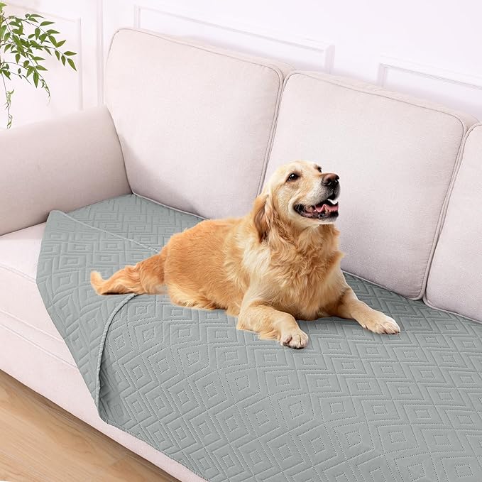 hyha Waterproof Dog Blanket, Soft Dog Bed Cover Pet Blankets, Waterproof Sofa Couch Cover for Dogs Washable, Reversible Pet Couch Covers for Sofa Furniture (40x70 Inch, Grey/Grey)