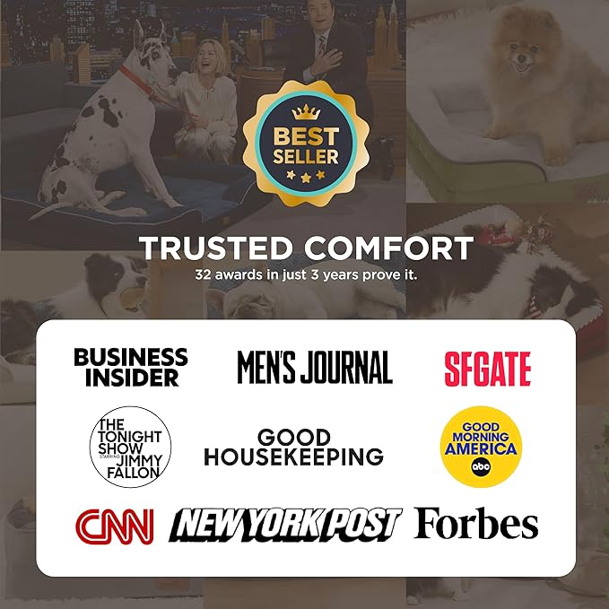 Bedsure Self Warming Orthopedic Dog Bed Medium Size Dogs - Washable Medium Dog Bed Waterproof, Comfort Pet Couch with Removable Cover, Pets Sofa with Nonskid Bottom, Brown, Non-Electric