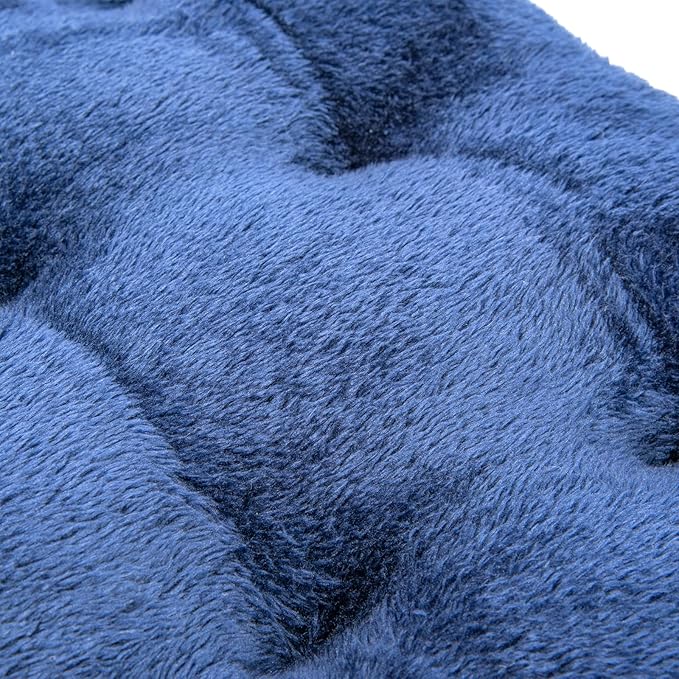 POMIU 2-Pack Washable Dog Bed, Deluxe Plush Crate Beds with Anti-Slip, Machine Washable Kennel Pad Sleeping Mat for Large, Medium and Small Dogs (2 Pack x Navy, 29.0" L x 21.0" W x 3.0" Th)