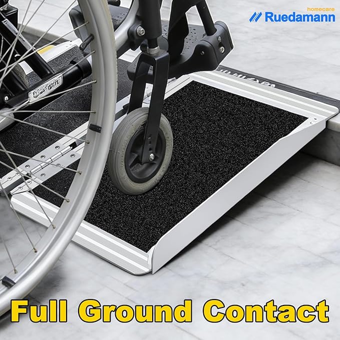 Ruedamann 2 Feet X 30.3" Portable Wheelchair Ramp, Ramps for Wheelchairs for Home with Handle, Wheel chair Ramps for Home Steps, Doorways, Entry, Stairs, Curbs, Porch, Scooters, warehouse trolley cart