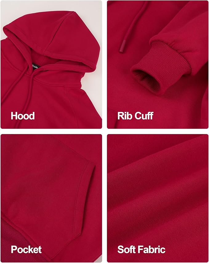 XPUDAC Matching Hoodie for Dogs and Humans Womens Hoodie Oversized Fleece Sweatshirts Long Sleeve Sweaters Pullover Fall Winter Clothes with Pocket, Red, X-Large
