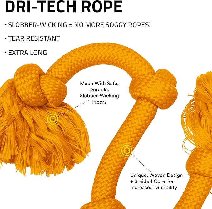 Playology Rope Toys for Dogs | Tug of War Dog Toy for Aggressive Chewers | Cheddar Cheese Scented Dog Toys | Mega Rope Toy for Interactive Play