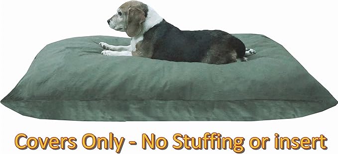 Dogbed4less Do It Yourself DIY Pet Bed Pillow Duvet Canvas Cover + Waterproof Internal case for Dog/Cat at Large 48"X29" Olive Green Color - Covers only