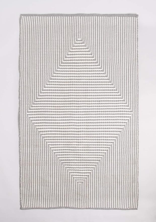 Fab Habitat Machine Washable Area Rug - Hand Woven, Stain Resistant, Pet Friendly - Premium Recycled Polyester Yarn - Contemporary - Bedroom, Living Room - Denver - Gray - 4 x 6 ft
