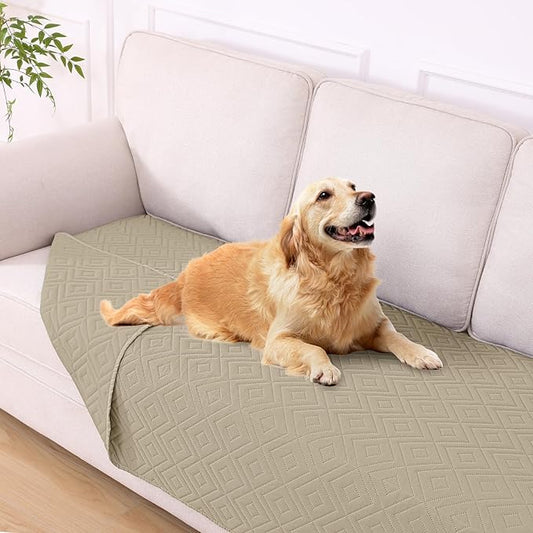 hyha Waterproof Dog Blanket, Soft Dog Bed Cover Pet Blankets, Waterproof Sofa Couch Cover for Dogs Washable, Reversible Pet Couch Covers for Sofa Furniture (40x70 Inch, Taupe/Taupe)
