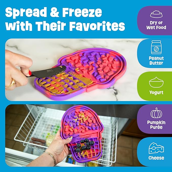 Brightkins Pup Cone Lick Mat, Food Rubber Mat and Snuffle Pet Supplies, Enrichment Puppy Pads Essentials Products, Anxiety Relief Items, Interactive Dog Toys