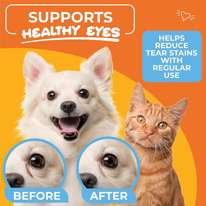 Dog Eye Wipes - Hypoallergenic Eye & Face Wipes for Dogs, Cats, & Puppy - Pet Tear Stain Remover & Cleaner - Gently Cleans & Removes Discharge, Crust, & Gunk (Coconut)