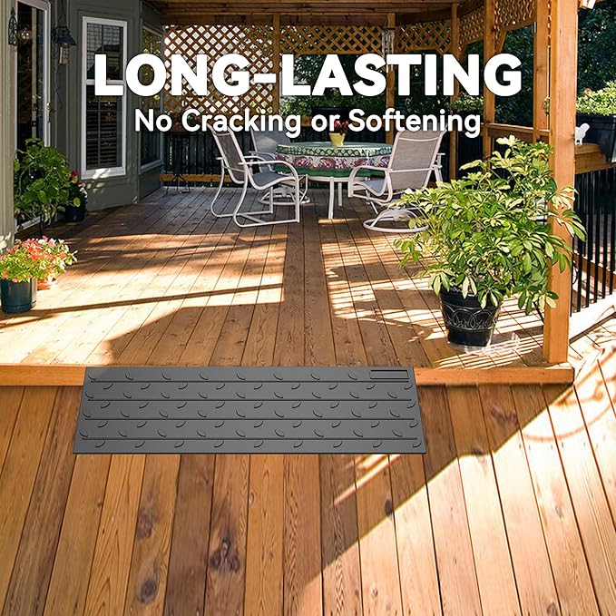 1.5" Rise 2 PackRubber Threshold Ramp for Doorways, 36" Wide Wheelchair Ramp 2200 Lbs Capacity, Entry Curb Ramp with Non-Slip Surface, for Wheelchairs, Scooter, Power Chairs, Driveways