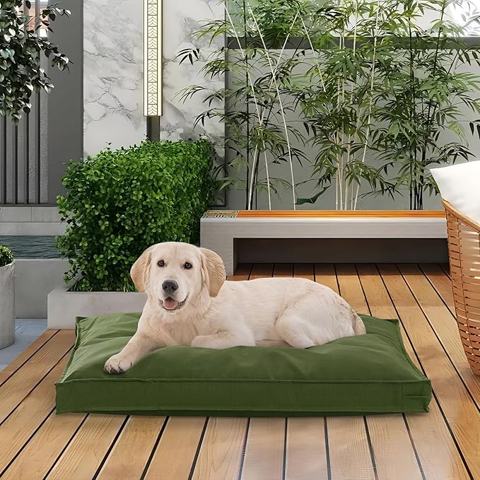 Dog Bed Covers Replacement Washable, Waterproof Dog Bed Cover with Zipper, 36Lx27Wx3H inch Durable Oxford Pet Bed Cover for Outdoor/Indoor Use, Cover Only, Army Green