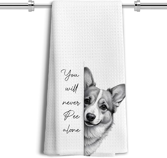 Corgi Gifts Kitchen Towels Set of 2，Corgi Gifts for Women Men Decor Accessories Hand Towels for Bathroom，Funny Dog Bathroom Hand Towels，16x24 Inch