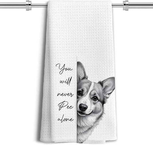 Corgi Gifts Kitchen Towels Set of 2，Corgi Gifts for Women Men Decor Accessories Hand Towels for Bathroom，Funny Dog Bathroom Hand Towels，16x24 Inch