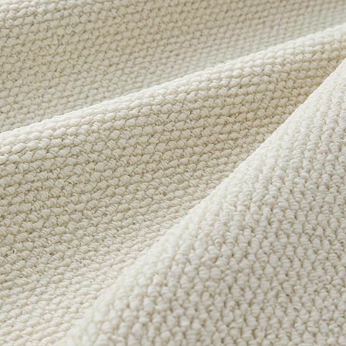 Bedsure 4x6 Faux Wool Area Rugs for Living Room, Machine Washable Carpet, Non-Slip Backing, Pet Friendly Throw Rug for Bedroom Dining Room, Cream